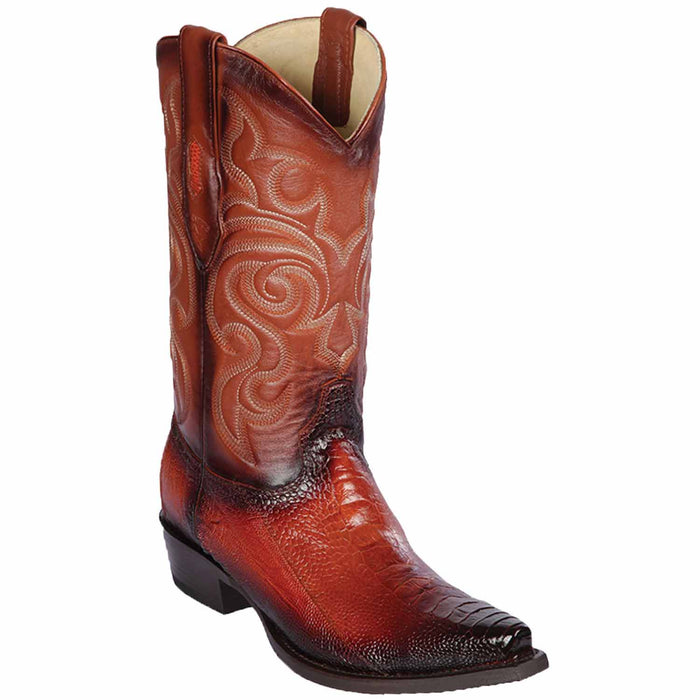 Botas de Avestruz Pata Punta Recortada