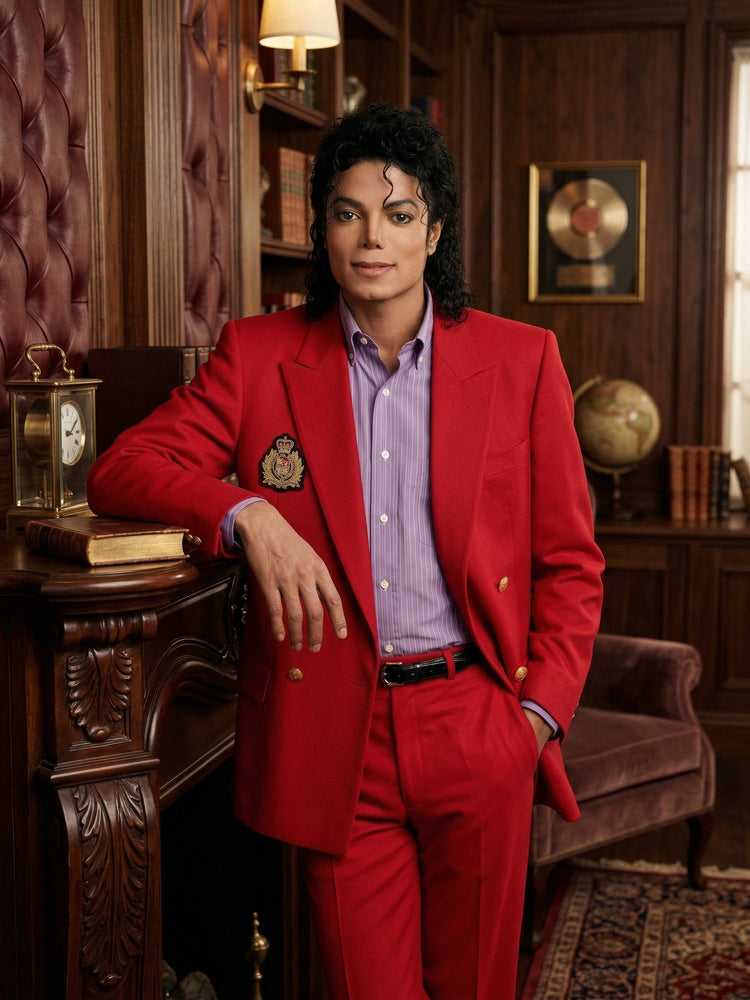 Men’s Red Suit Jacket – Michael Jackson Inspired Double-Breasted Blazer, Classic Formal Party & Dinner Wear, Vintage Stage Style