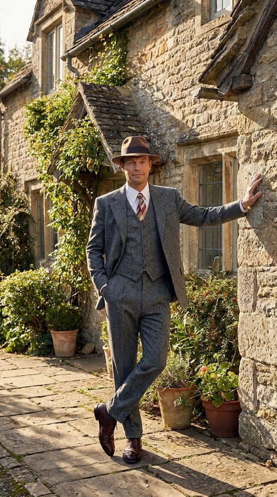 Men’s Grey Vintage Gangster Suit – Bonnie and Clyde Inspired 3 Piece Classic 1920s Formal Outfit