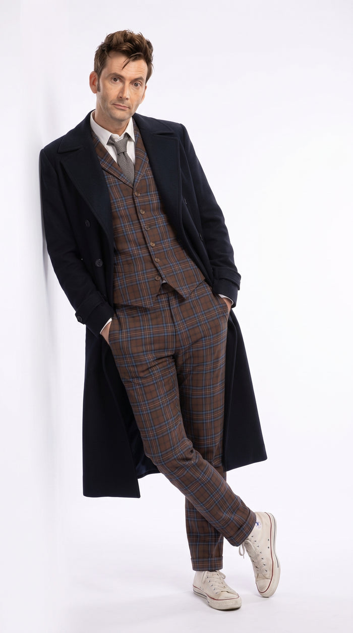 Men’s Black Long Overcoat – Doctor Who Fourteenth Doctor David Tennant Inspired Costume Coat