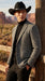 Men’s Grey Herringbone Winter Cowboy Blazer – Western Sport Coat Jacket