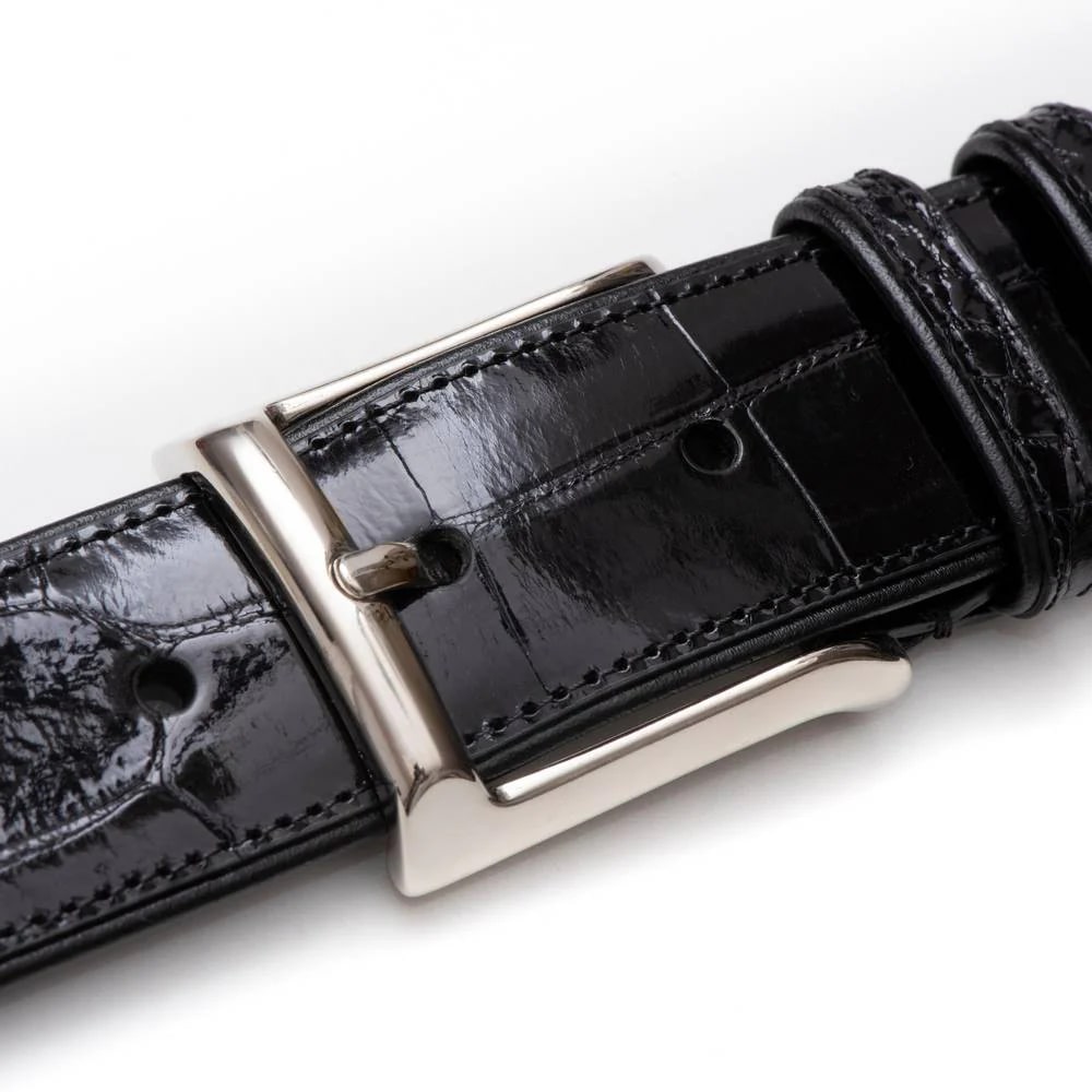 Genuine Alligator Mens Olive Belt - Mezlan Brand