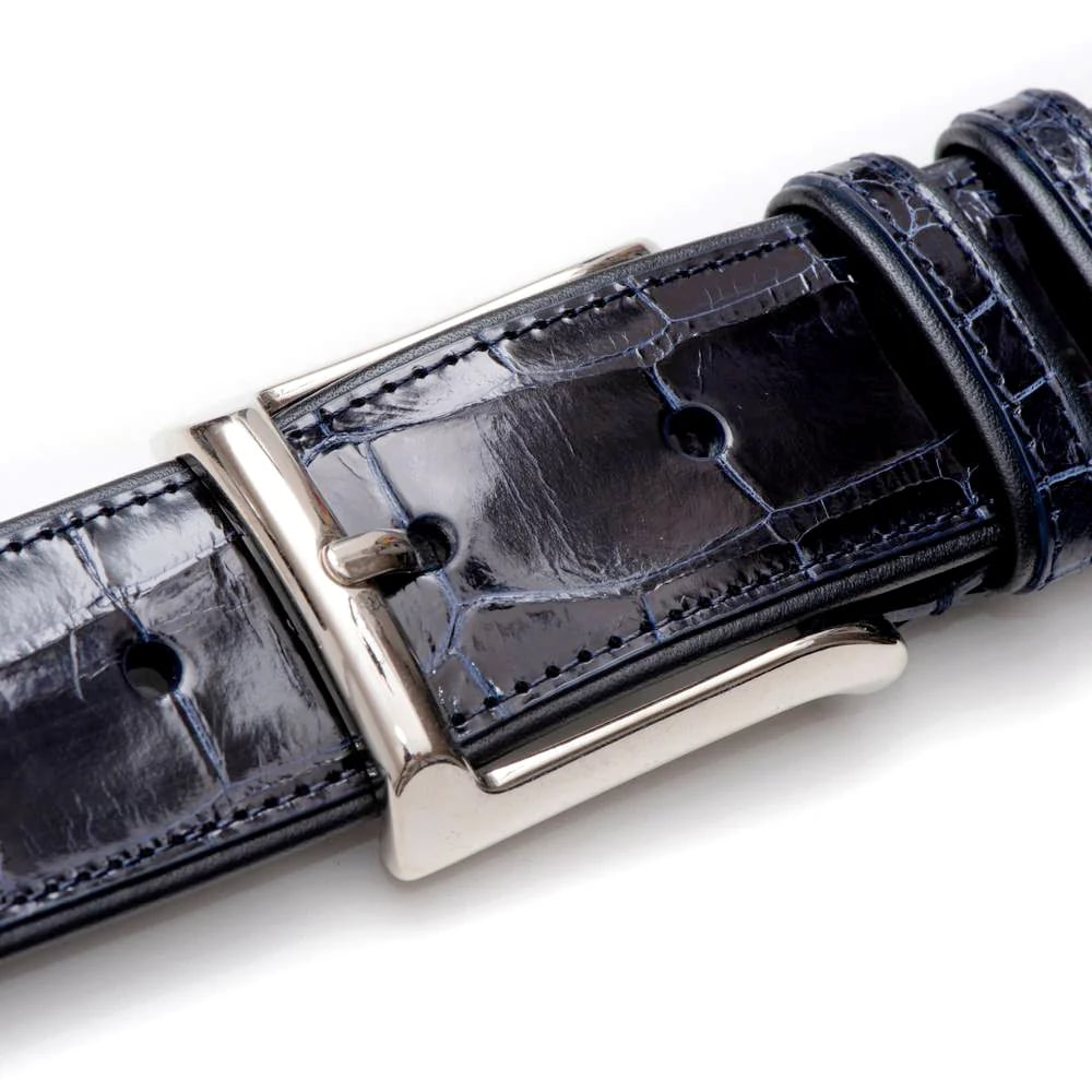 Genuine Alligator Mens Olive Belt - Mezlan Brand