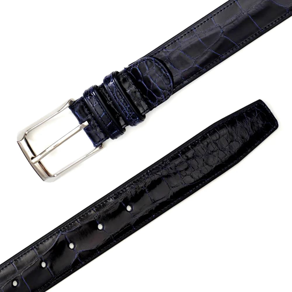 Genuine Alligator Mens Olive Belt - Mezlan Brand