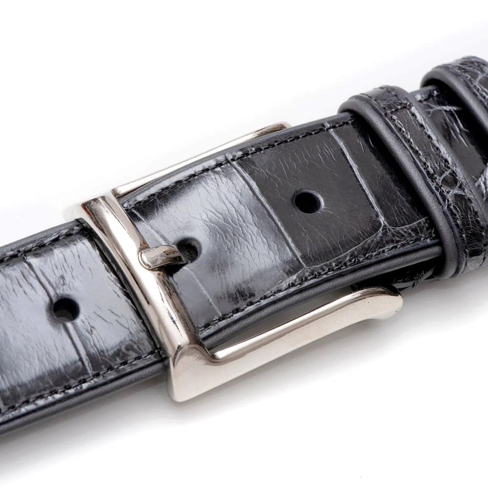Genuine Alligator Mens Olive Belt - Mezlan Brand