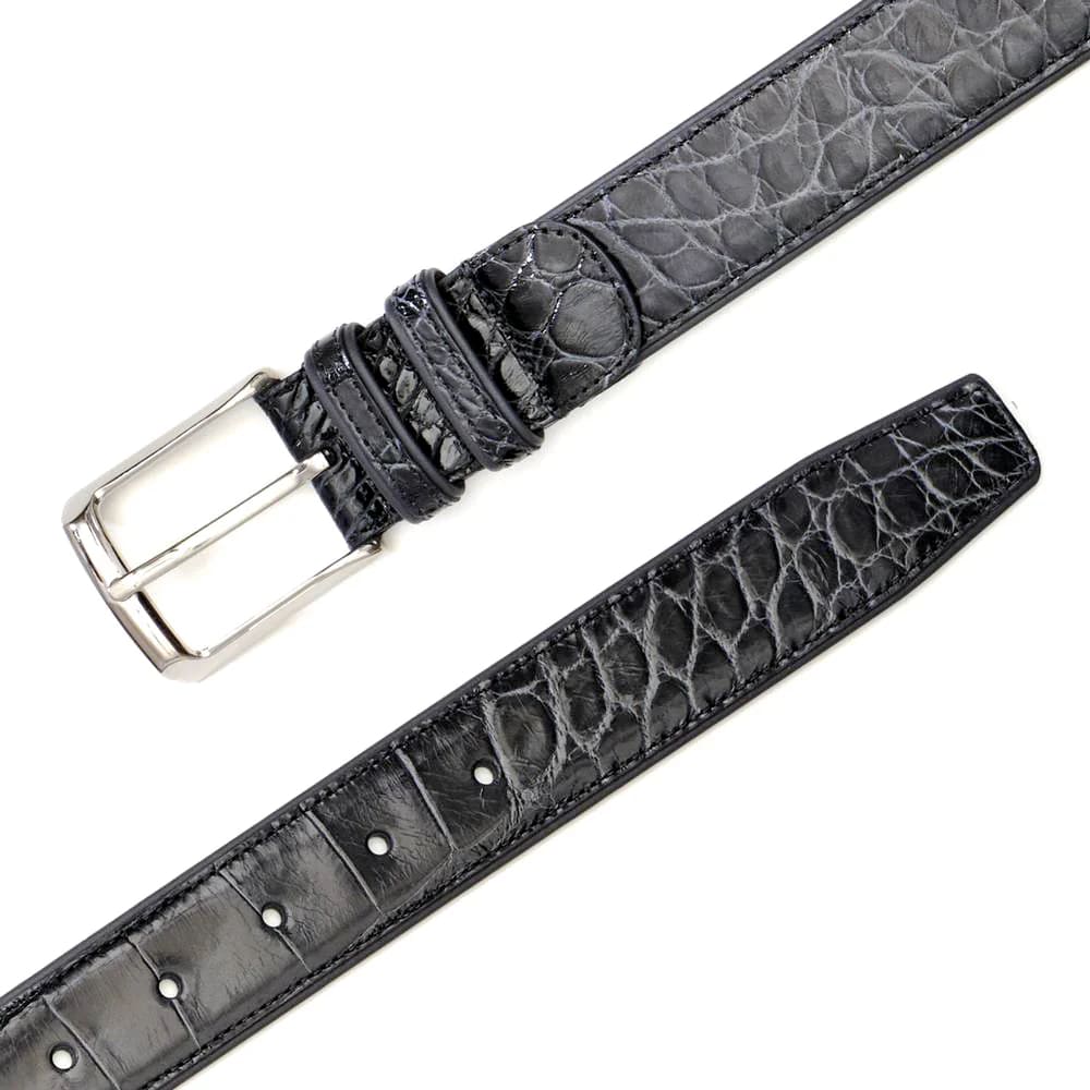 Genuine Alligator Mens Olive Belt - Mezlan Brand