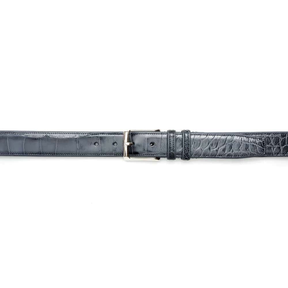 Genuine Alligator Mens Olive Belt - Mezlan Brand