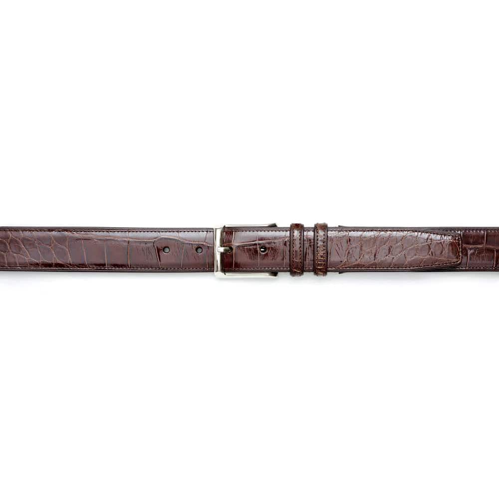 Genuine Alligator Mens Olive Belt - Mezlan Brand