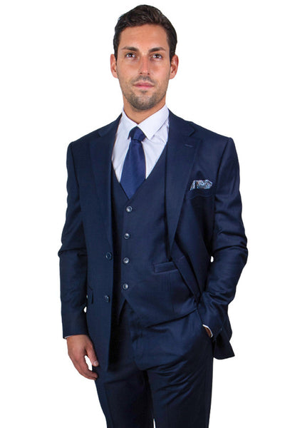 Men's Navy Suit Three Piece Set by Stacy Adams - Wedding - Prom