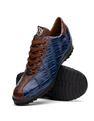 Brown And Blue Shoes