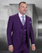 Statement Men's 3 Piece Modern Fit Wool Plum DB Vest Suit Amiri
