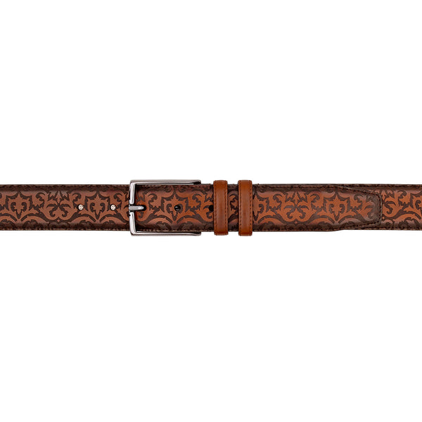 Mezlan Laser-Print Calfskin Belt - Luxury Italian Leather Belt