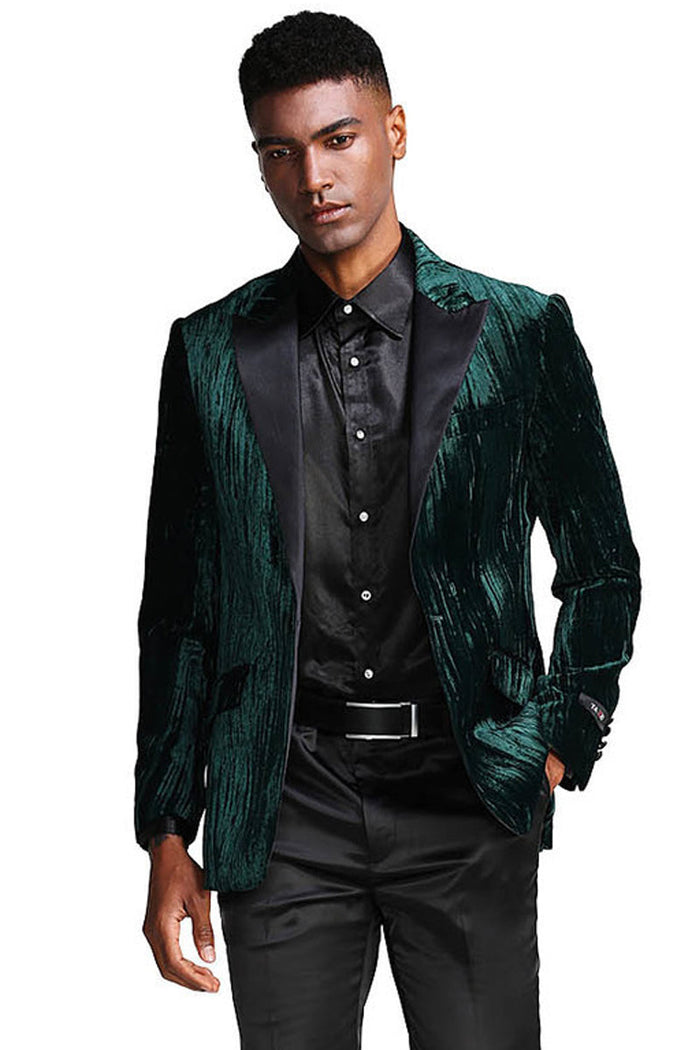 Men's Green Velvet Prom Tuxedo Jacket