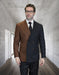Statement Double Breasted Mens Black/Copper Fashion Tailored Suit Azul