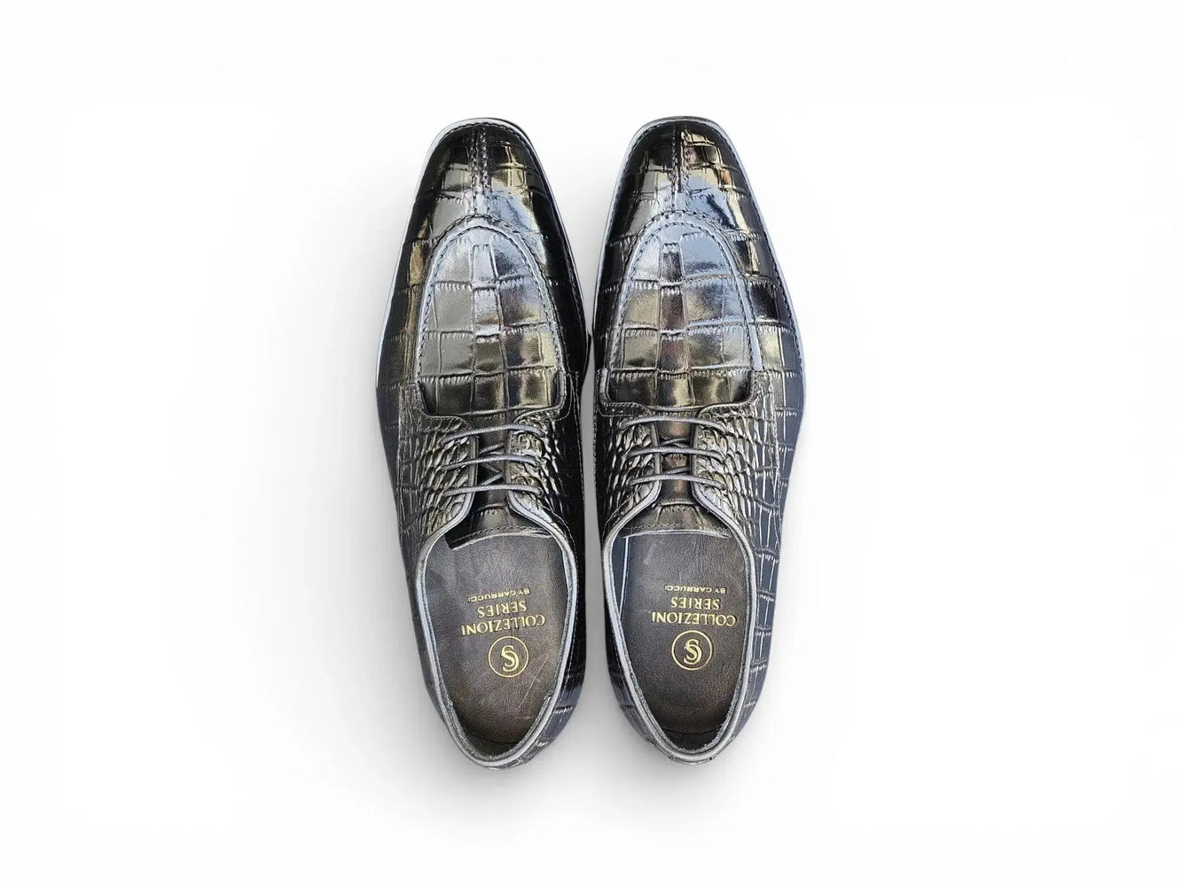 Carrucci Allen II Derby: Embossed Split Toe Leather Shoe