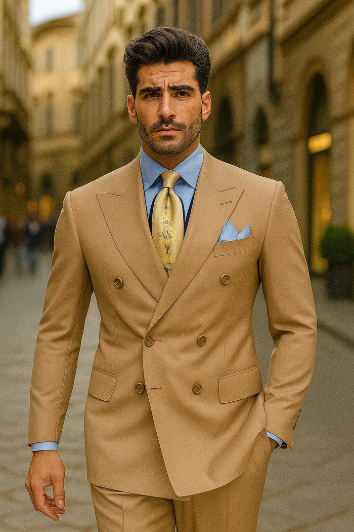 apollo-king-tan-suit-on-mannequin-with-floral-tie