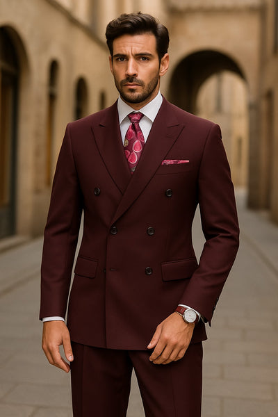 burgundy-double-breasted-suit-with-white-shirt-and-paisley-tie