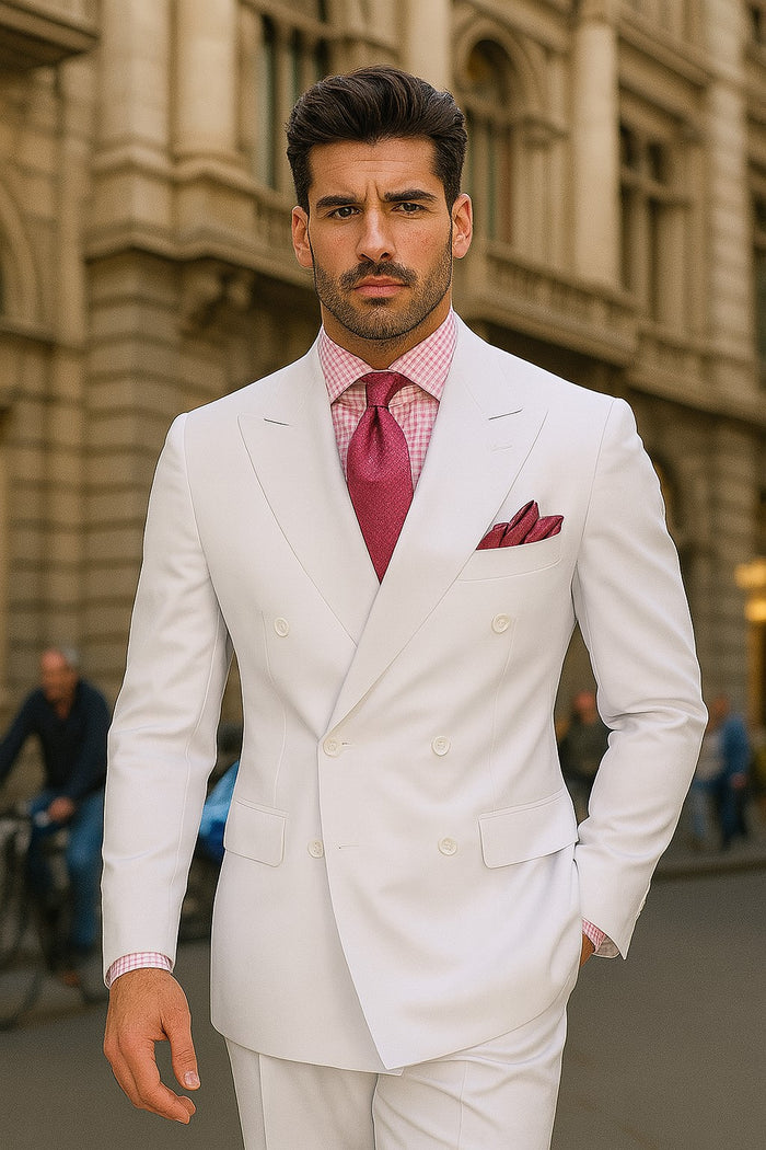 white-double-breasted-suit-with-pink-check-shirt-and-satin-tie