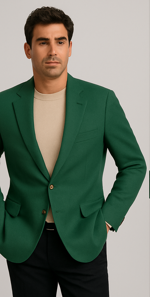 Augusta Green Blazer Men's Classic Brass buttons Blazer Sport Jacket