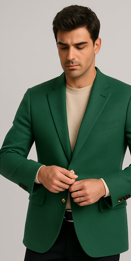Augusta Green Blazer Men's Classic Brass buttons Blazer Sport Jacket