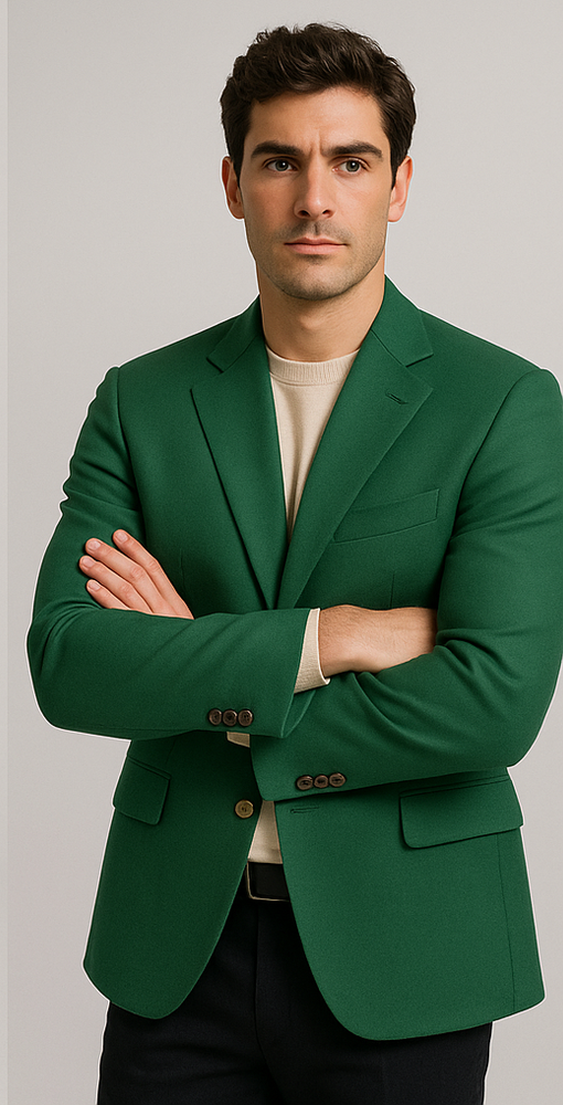 Augusta Green Blazer Men's Classic Brass buttons Blazer Sport Jacket