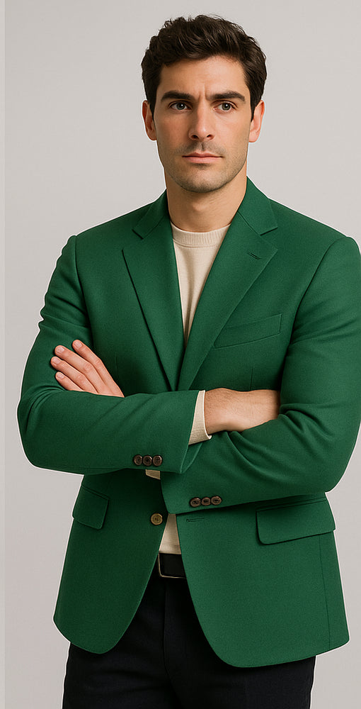 Augusta Green Blazer Men's Classic Brass buttons Blazer Sport Jacket