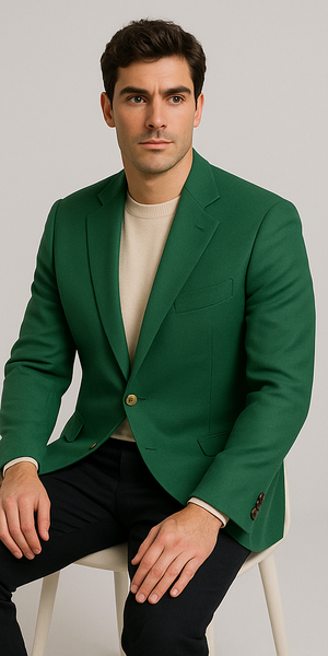 Augusta Green Blazer Men's Classic Brass buttons Blazer Sport Jacket