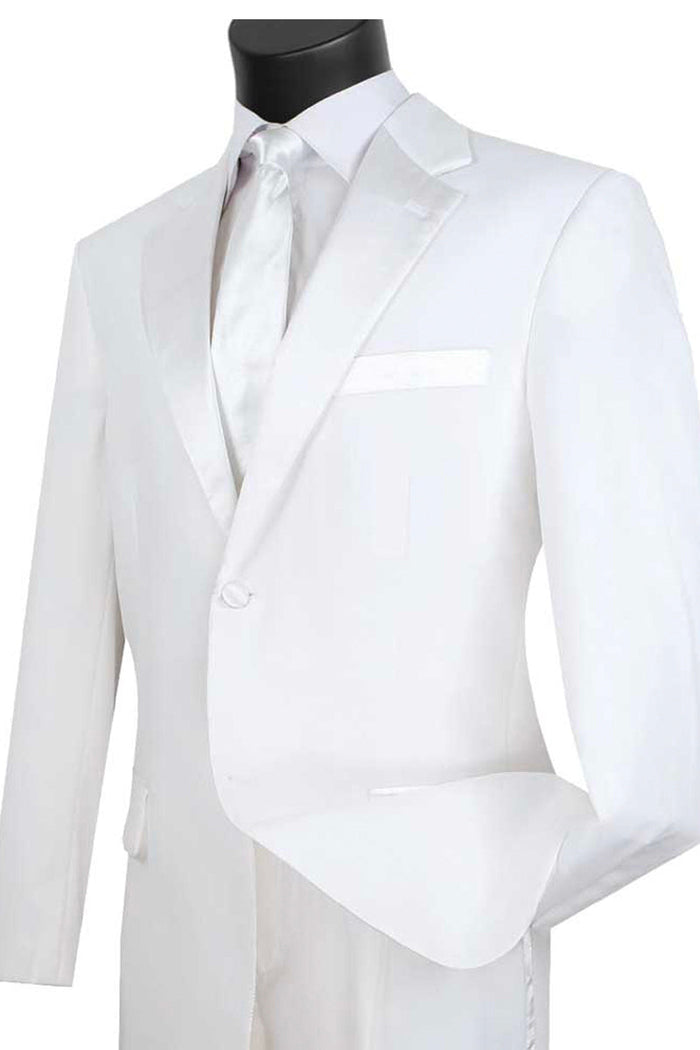 Men’s Classic Fit 2-Button Poplin Suit in White