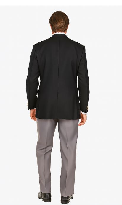 Slim Fit 4 buttons Style Men's Double Breasted Suits Jacket Fabric Blazer Sport Coat in Black or Navy Blue