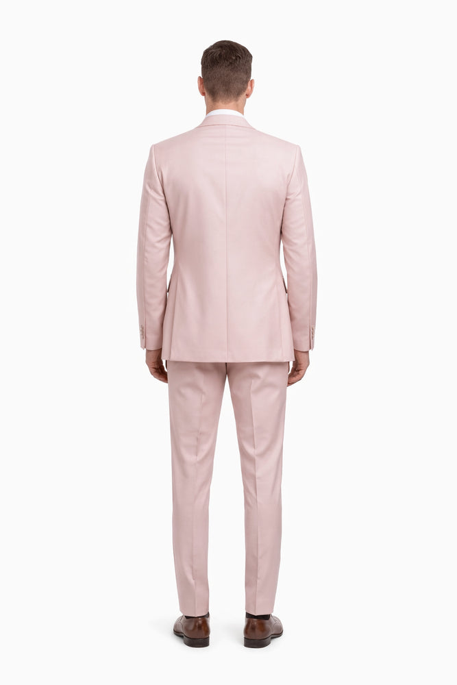 Blush Pink 3-Piece Suit with Double-Breasted Vest by Rossiman