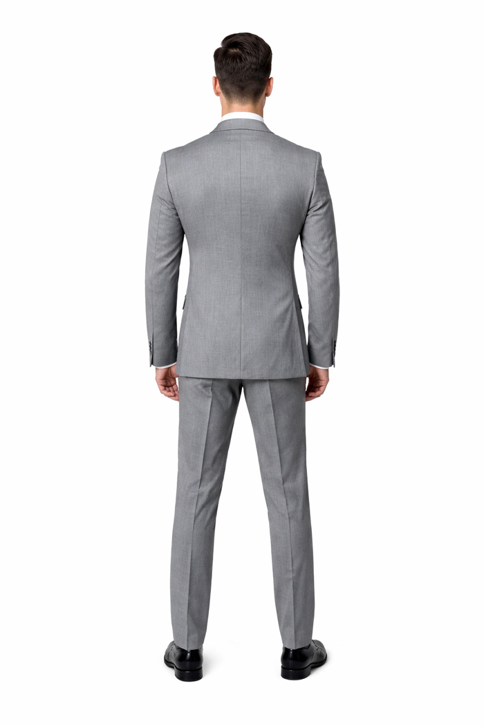 Silverstone Light Grey 3-Piece Modern Executive Suit by Rossiman