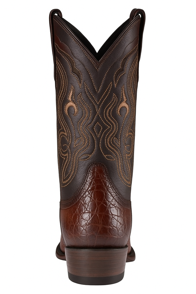 Los Altos Boots Men's Ostrich Leg Faded Brown Cowboy Boots - H79 Dubai Toe - Botas De Avestruz