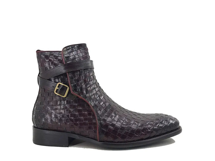 Carrucci Basket Weave Calfskin Buckle Boot