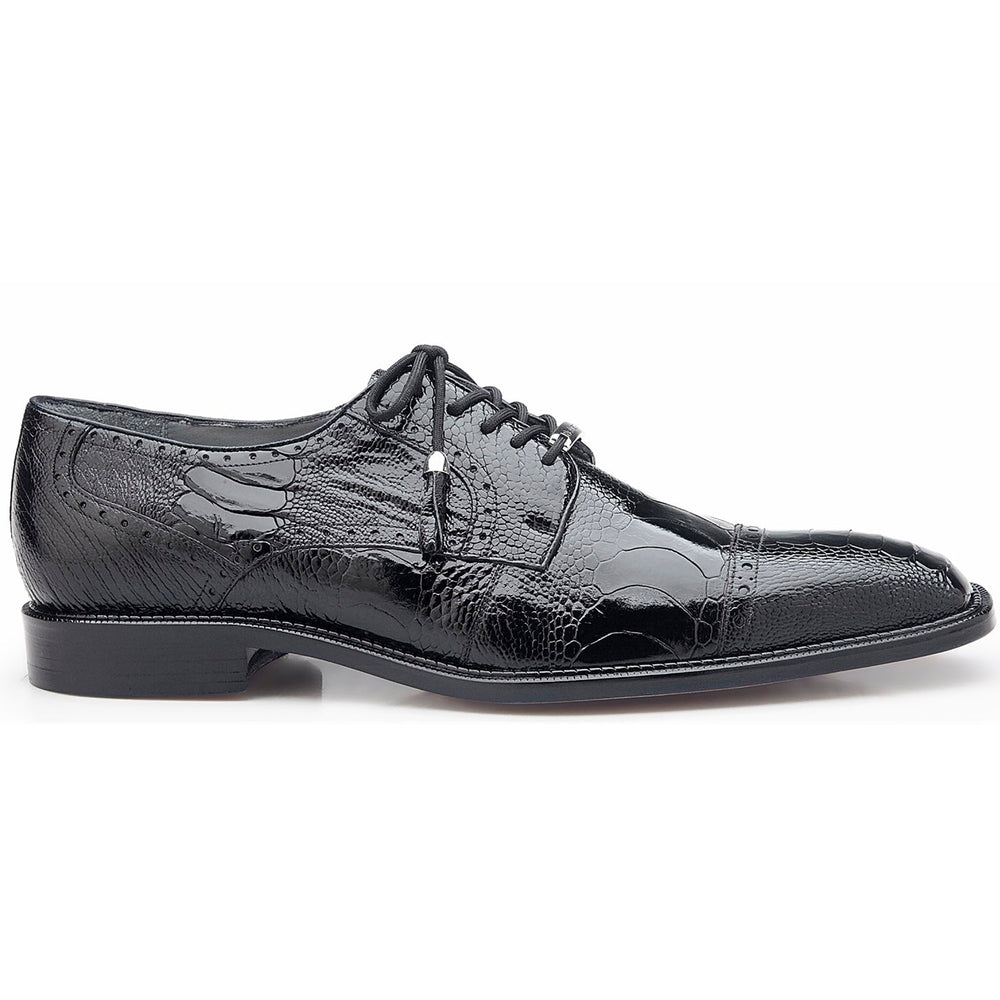 Belvedere Batta Black Genuine Crocodile Dress Shoe