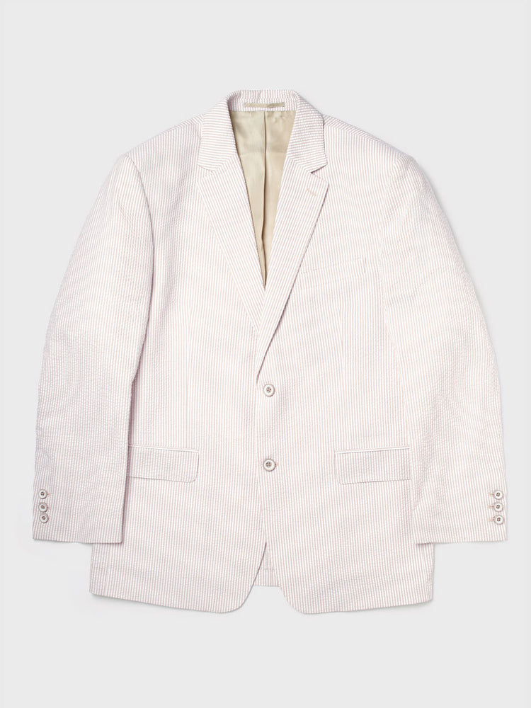 Natural Striped Seersucker Jacket