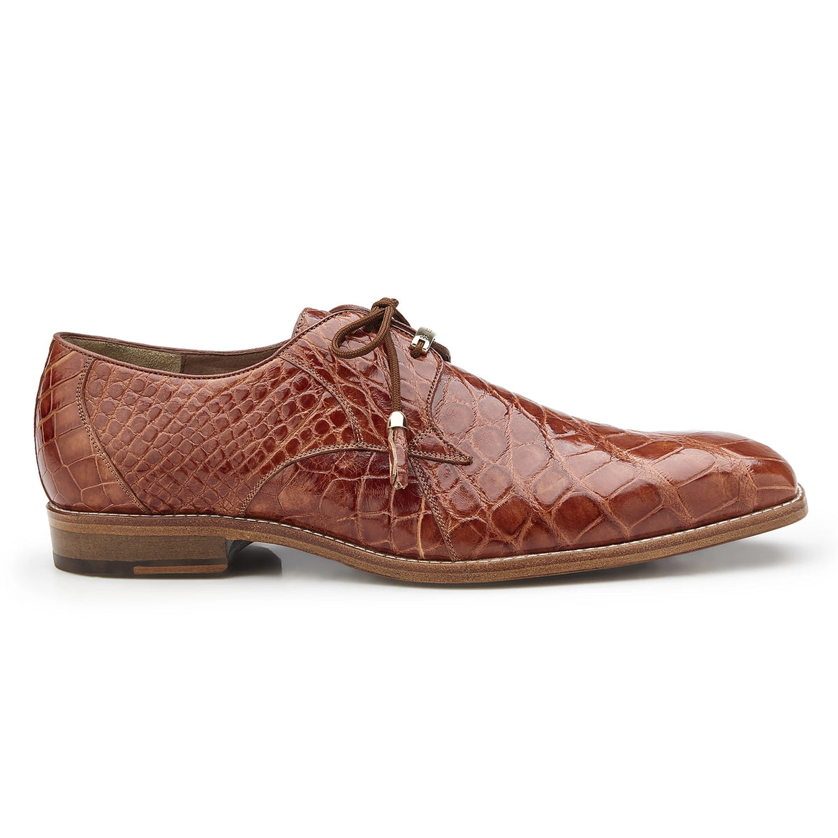 Belvedere Alfred Black Alligator Derby Dress Shoe for Men