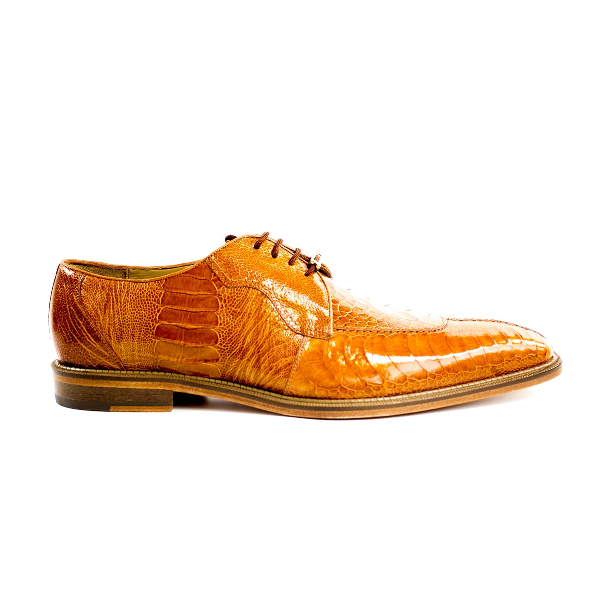 Men's Siena Ostrich Leg Moc Toe Dress Shoe in Burned Amber by Belvedere Shoes main image 1