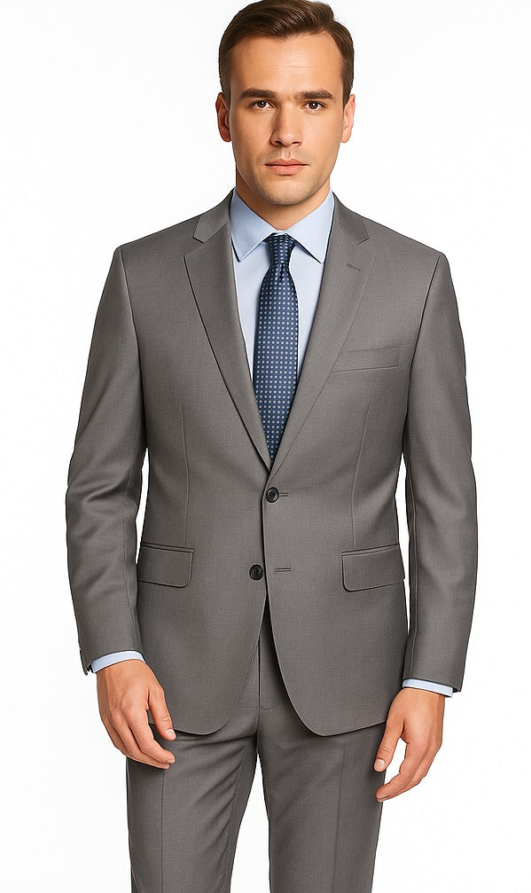 Bertolini Silk & Fabric Suit Navy And Gray - High End Suits - High Quality Suits