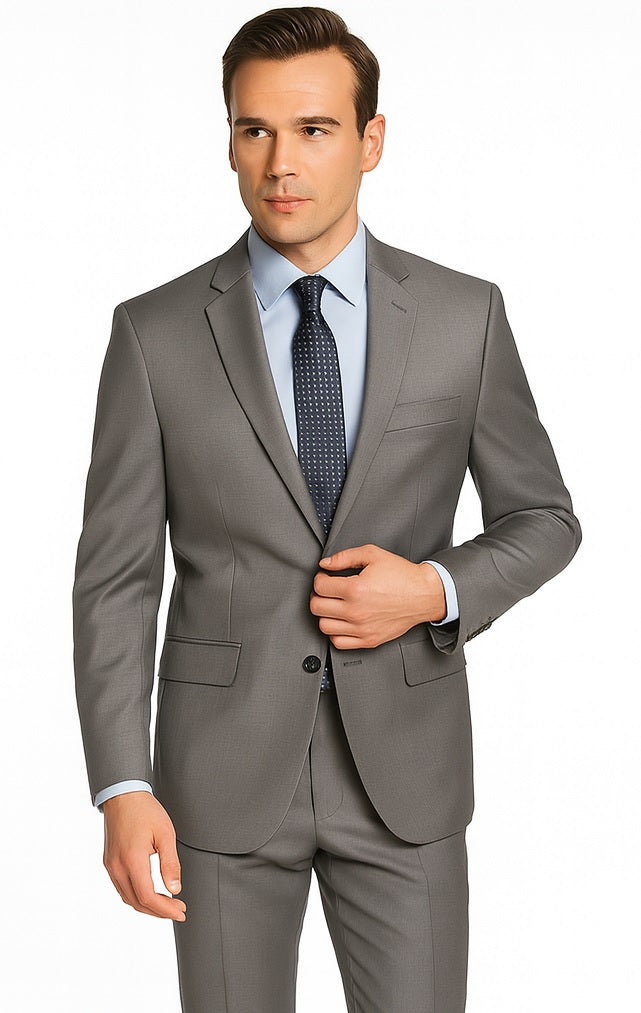 Bertolini Silk & Fabric Suit Navy And Gray - High End Suits - High Quality Suits