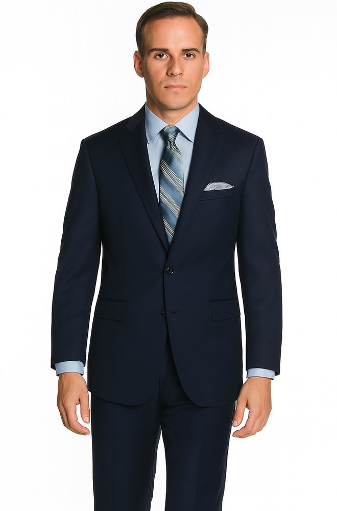Bertolini Silk & Fabric Suit Navy And Gray - High End Suits - High Quality Suits