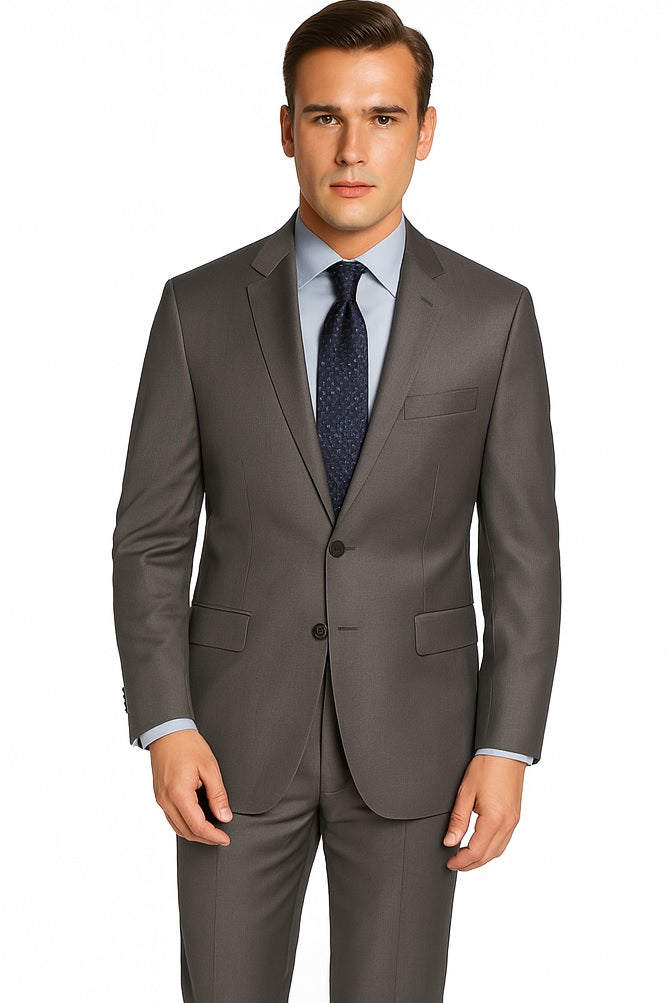 Bertolini Silk & Fabric Suit Navy And Gray - High End Suits - High Quality Suits