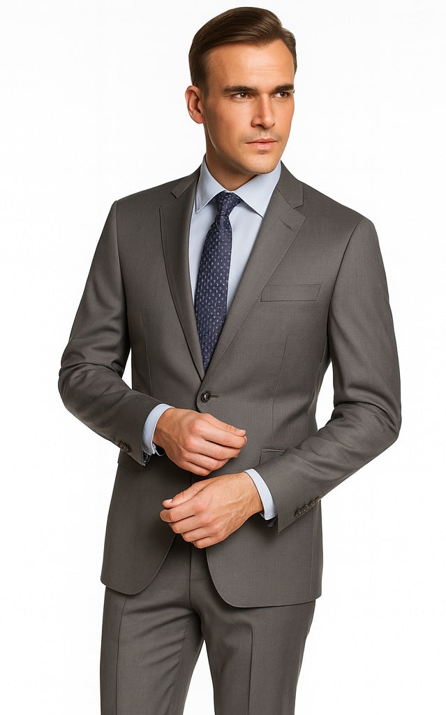 Bertolini Silk & Fabric Suit Navy And Gray - High End Suits - High Quality Suits