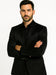 Black-Satin-Flex-Two-Piece-Suits