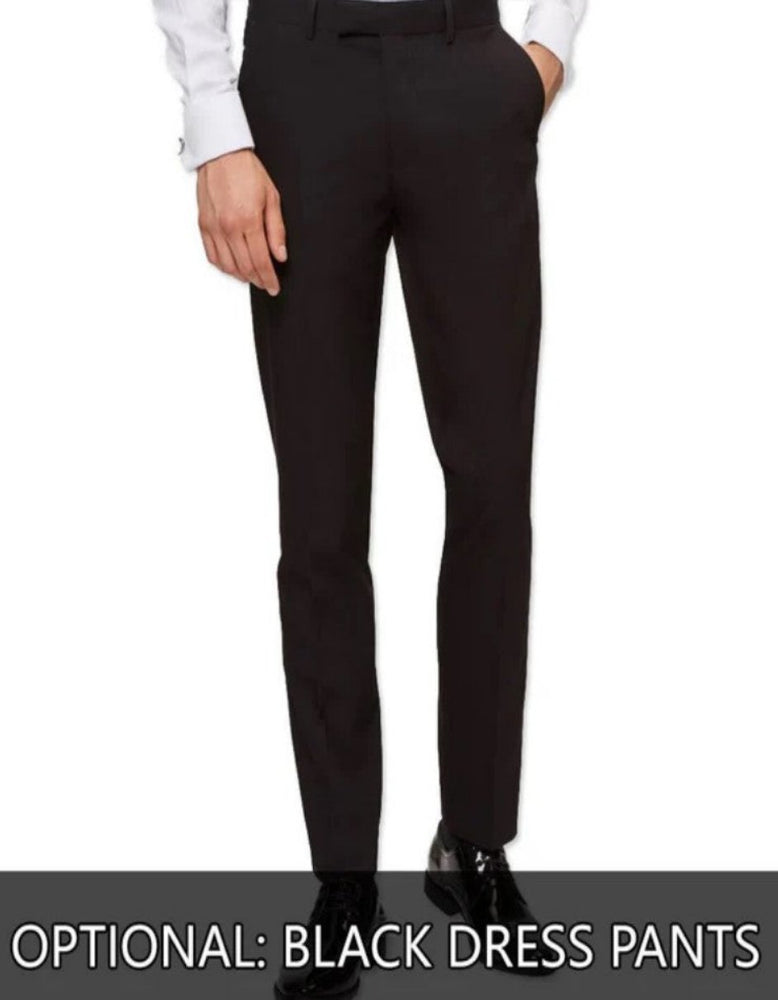 Black and Red Tuxedo Jacket Floral Pattern Slim Fit - Wedding - Prom 2025