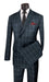 Black Modern Fit Double Breasted Windowpane Peak Lapel 2 Piece Suit