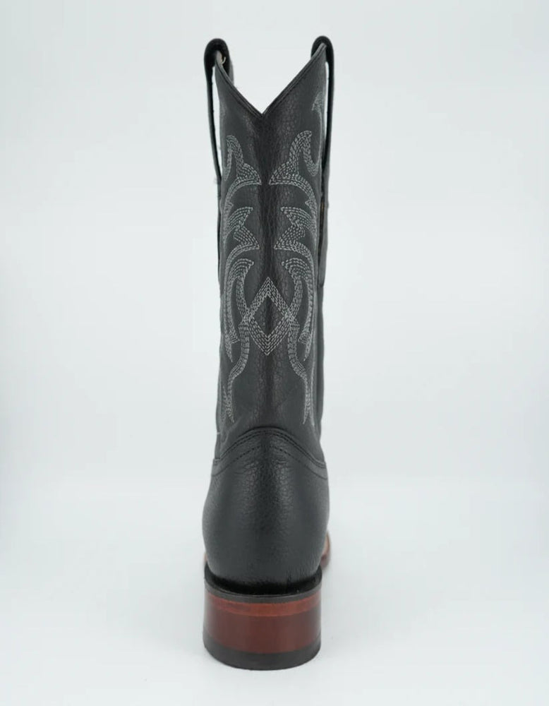 Los Altos Men's Grisly Leather Black Wide Square Toe Boot