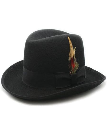 Premium Godfather Hat - Homburg Hat - Men's Homburg Black