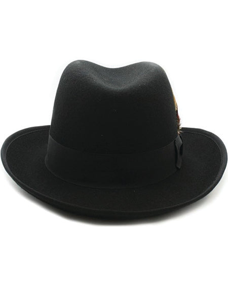 Premium Godfather Hat - Homburg Hat - Men's Homburg Black