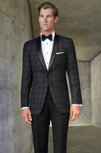 plaid tuxedo jacket