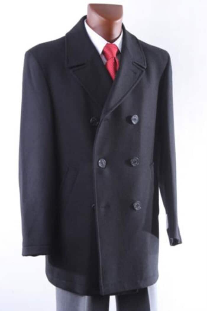 Men's Double Breasted Wool Peacoat - Designer Luxury Wool Coat on Sale